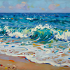Colorful Ocean Wave Scene