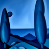 Dreamy Blue Landscape