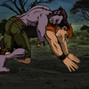 Wandering Koala wrestles a WereWolf in the Desert