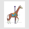 Carousel Giraffe Whimsical Illustration