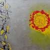 'Alaways the Sun' 92cm x 62cm Acrylic & emulsion