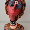 Woman clay sculpture bought and acrylic painted
