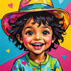 Joyful Child with Colorful Hat
