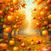 Golden Orchard in Autumn Breeze