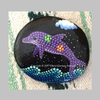 Purple Dolphin Dot Art River Stone