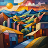 Abstract Cubistic Landscape