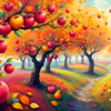 Vibrant Autumn Orchard Pathway #1