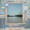 Blue Merry Christmas Santa Monica Pier Scrapbook Page