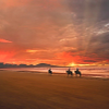 Sunset On The 90 Mile Beach At Ahipara