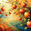 Vibrant Orchard in Autumn Colors