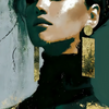 Elegant Woman with Gold Earrings