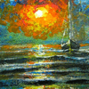 Sunset aceo impressionism painting 
