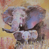 mum and baby elephant