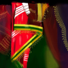 A row of colorful sarees