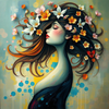 Woman with Floral Hair #1