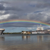 Rainbow over mothball fleet