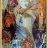 «Muse (diary book of the artist)» oil on paperboar