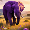 Purple Elephant in Vibrant Field