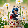 Ladybug Chamomile Tea Time