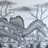 Two Spinosaurus on a Late Cretaceous Hunt