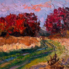 Crimson autumn in the forest