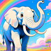 Elephant Under a Rainbow