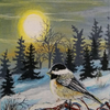 Chickadee in winter