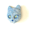 Blue Cosmic Cat Sculpture