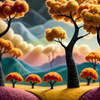 Colorful Fantasy Forest Scene