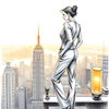 Woman Overlooking New York Skyline