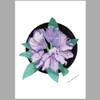 Purple Rhododendron Ink Pointillism