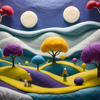 Vibrant Fantasy Landscape with Two Moons