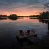A serene landscape during sunrise
