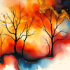 Vibrant Autumn Silhouettes #1