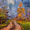 Road to the autumn forest