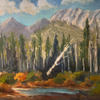 $120 Willow Lake Fallen Aspen Plein-Air gouache on paper 10”x8” 
