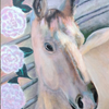 Horse with camellias
