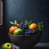 Bowl of fruit minimalistic