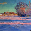 Pink morning in winter