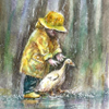 Child and goose