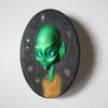 Green Alien Sculpture