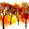 Vibrant Autumn Silhouettes