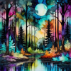 Dreamlike Forest Under a Mystic Moon