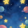Smiling Stars in Colorful Space