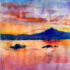 Mt Tam Sunset Watercolor