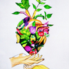 Fruit & vegetables heart art.. 