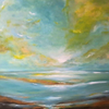 Réconciliation- art abstrait- paysage atmosphérique- contemporain- Khadija El Haouchi artiste peintr