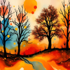 Autumn Landscape with Vibrant Colors