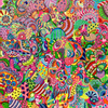 (sold) CAT, 80*80*2cm, 2021 colorful detailed abstract