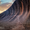 Sunrise at Wave Rock in Hyden, Western Australia.